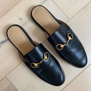Gucci Princetown Leather Loafer Mule, size 38